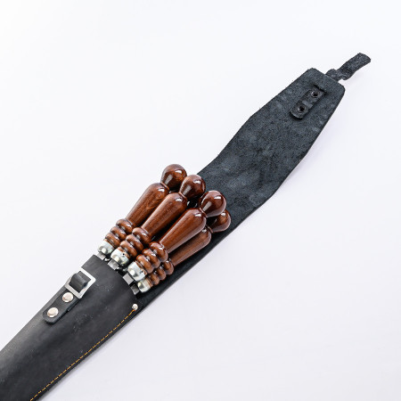 A set of skewers 670*12*3 mm in a black leather case в Владивостоке